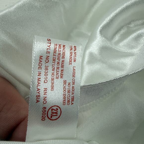 CocoCoco Secrets Silver White Satin Full Coverage Panties Underwear #38301 2XL - Picture 3 of 4